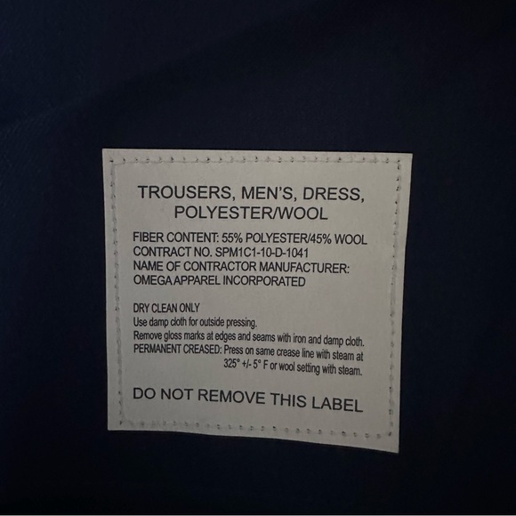 NWT Military Ceremonial Dress Trousers Men’s 36R Navy Wool Blend Gold Stripe - Picture 8 of 9